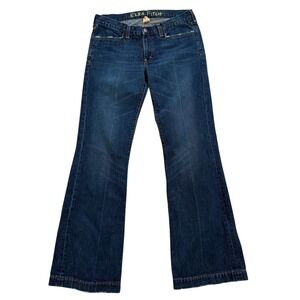 Vtg Ezra Fitch Abercrombie & Fitch Y2K Dark Wash Flare Jeans Women's 28 Low Rise